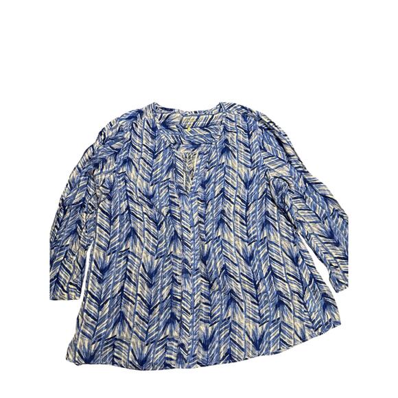 Lily Pulitzer Top Size XL Blues Cotton Beach Vacation - Picture 1 of 9